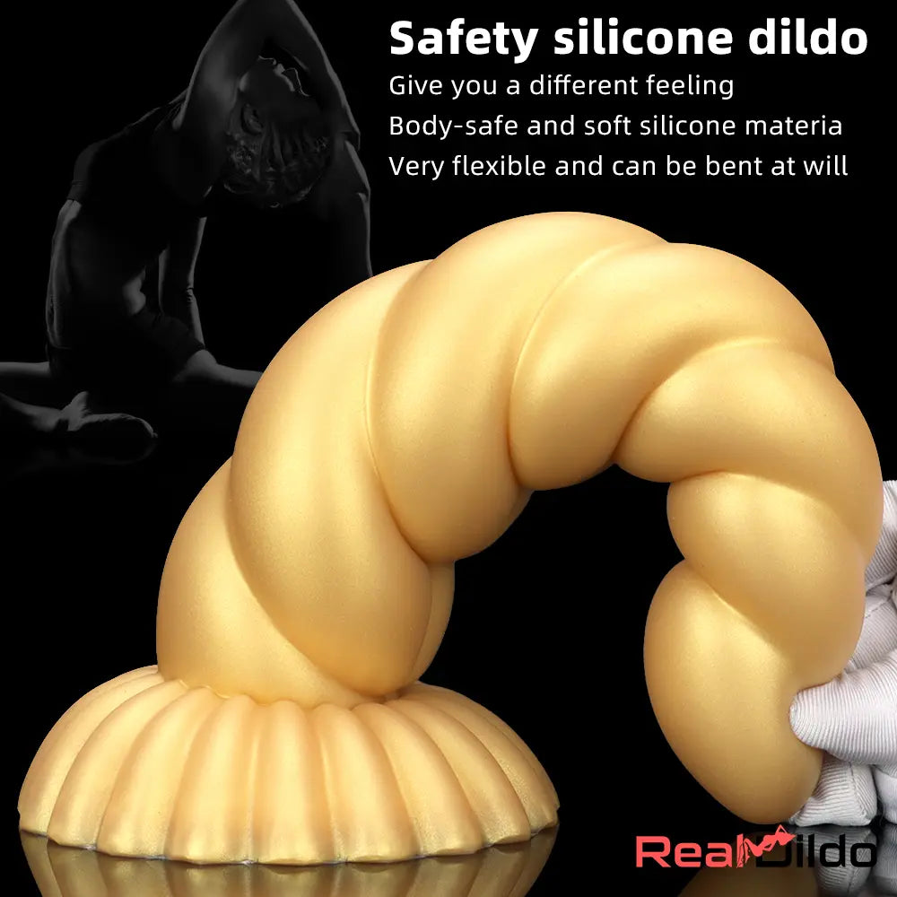 5.51in 7.87in 10.23in Gold Silicone Soft Fantasy Alien Dildo For Anal Orgasm Real Dildo