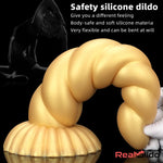 5.51in 7.87in 10.23in Gold Silicone Soft Fantasy Alien Dildo For Anal Orgasm Real Dildo