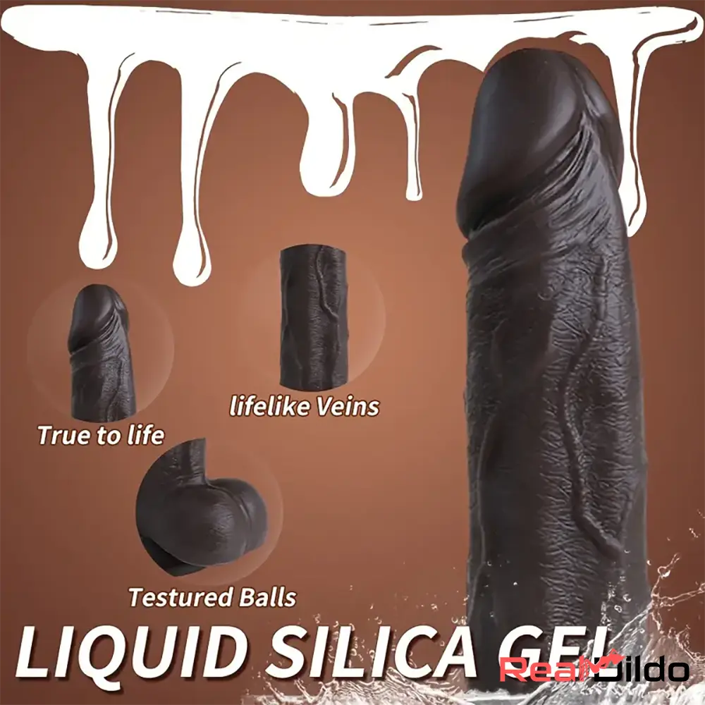8.66in Usb 10 Vibrating 9 Thrusting Remote Silicone Ebony Penis Auto Dildo - Real Dildo