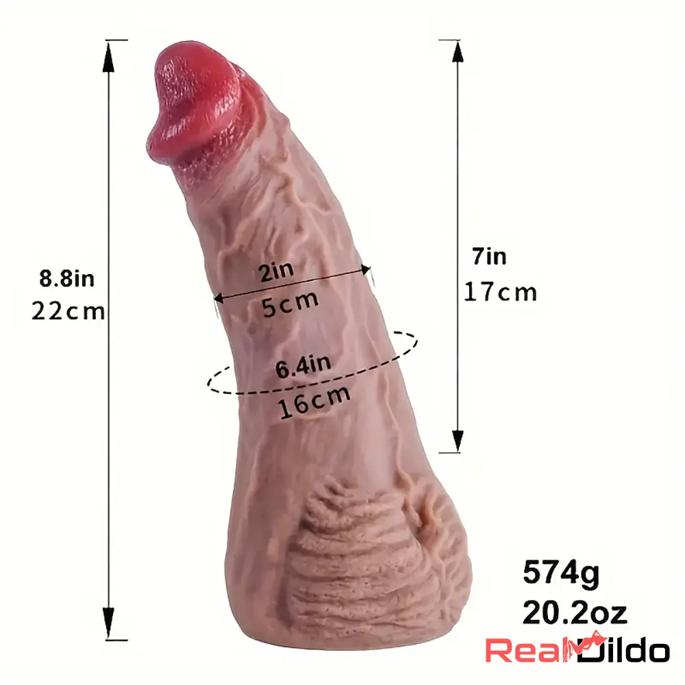 8.8in Real Looking Silicone Flexible Dildo For Women Couples Clit Real Dildo
