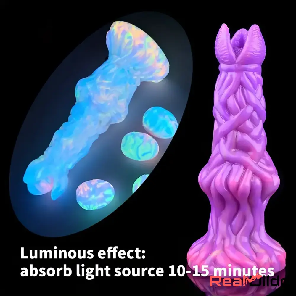 7.99in Luminous Ovipositor Silicone Dildo For Anal Vaginal Pleasure Toy Real Dildo