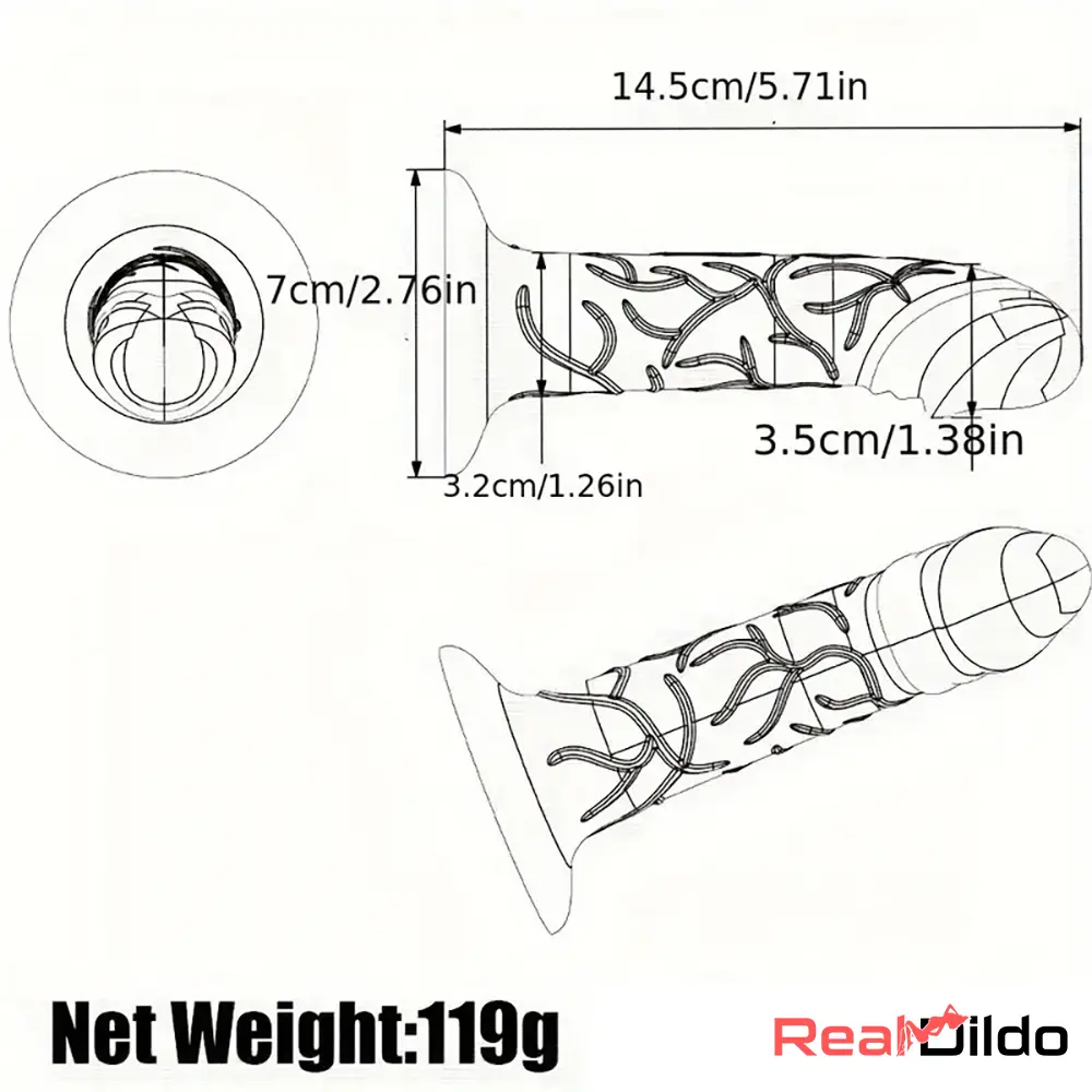 5.71in Silicone Soft Rainbow Cock Dildo For G-spot Vagina Anal Play - Real Dildo