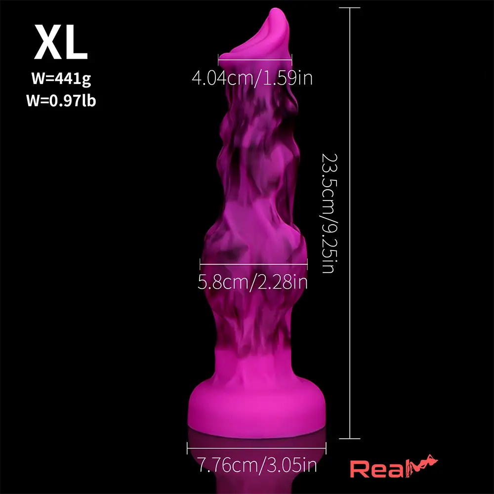 6.65in 7.63in 8.3in 9.25in 10.03in Odd Dog Knot Silicone Soft Real Dildo - Real Dildo