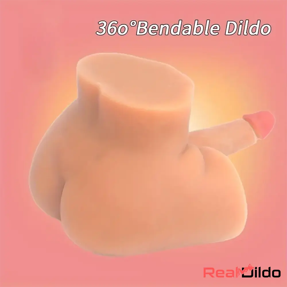 5.51in Real Silicone Soft Dildo With Sex Doll Torso Testicles Love Toy - Real Dildo
