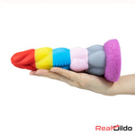 8.66in Silicone Rainbow Soft Big Dildo For Gay LGBT Adults Sex Toy Real Dildo