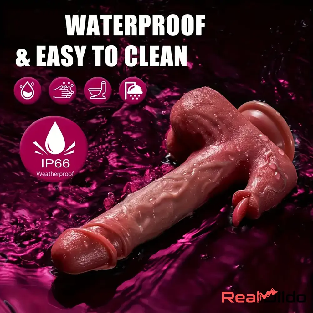 8.66in Realistic Thrusting Licking Heating Vibrator Dildo For Women Anal Clit Real Dildo