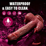 8.66in Realistic Thrusting Licking Heating Vibrator Dildo For Women Anal Clit Real Dildo