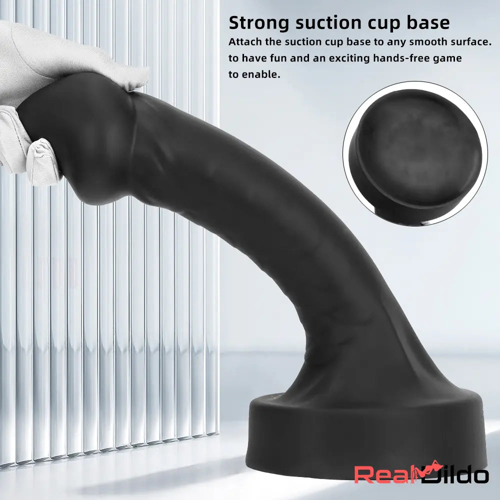 10.63in 12.6in 13.77in Silicone Big Soft Curved Black Dildo With Big Head Real Dildo