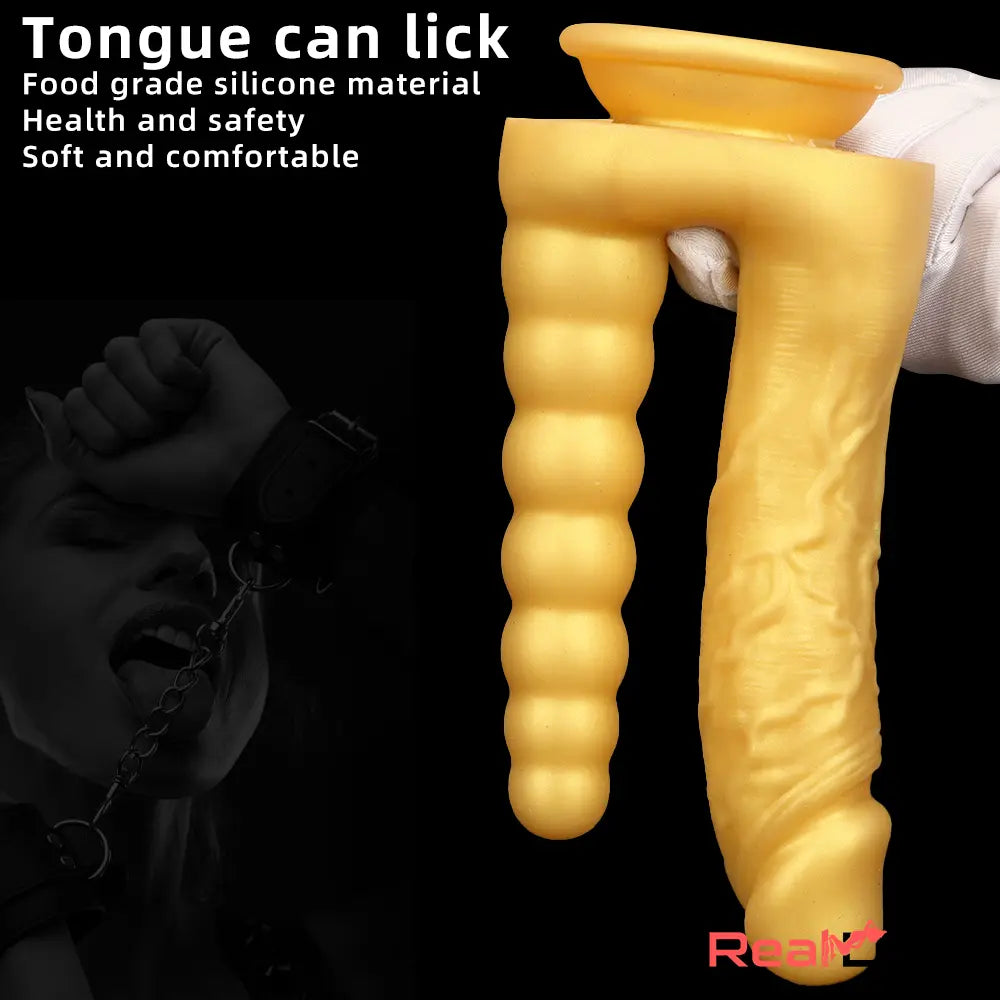 8.07in Silicone Big Soft Dildo Double Heads Dildo Butt Plug Orgasm Love Toy Real Dildo