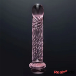 6.69in Realistic Pink Threaded Glass Dildo Anal Masturbation Sex Toy - Real Dildo