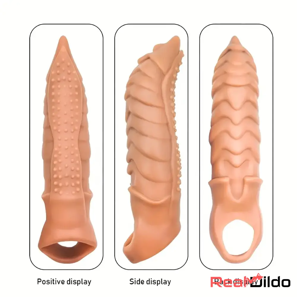 8.66in Wolf Head Silicone Cock Sleeve Big Dildo BDSM Sex Toy For Pleasure Real Dildo