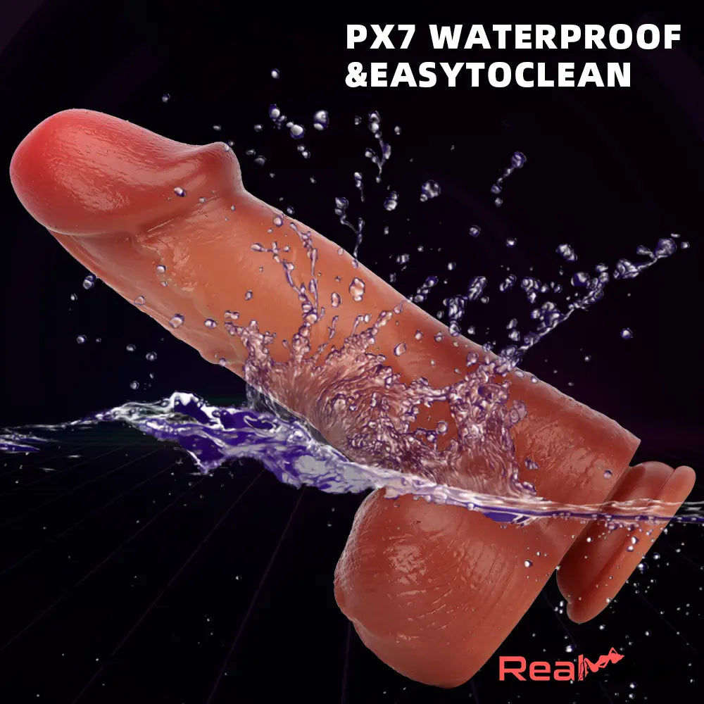 9.05in Realistic Remote Electric Heating Thrusting Vibrating Simulated Dildo Real Dildo