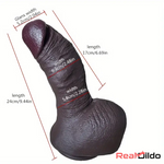9.44in Lifelike Ebony Fat Silicone Large Soft Women Dildo With Suction Cup Real Dildo