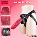 10.01in Silicone Soft Big Strap On Wearable Dildo For Women Vagina Real Dildo