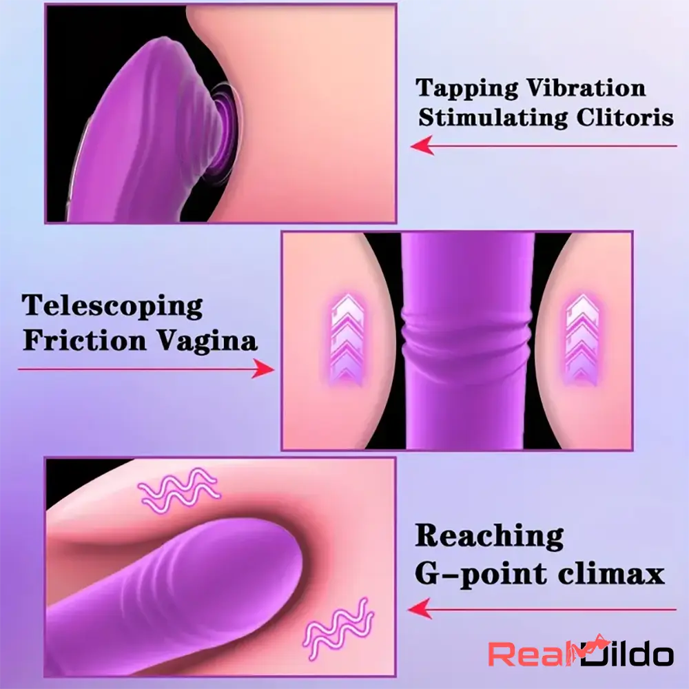 5.7in Automatic Thrusting Flapping Wearable Dildo G Spot Female Vibrator - Real Dildo