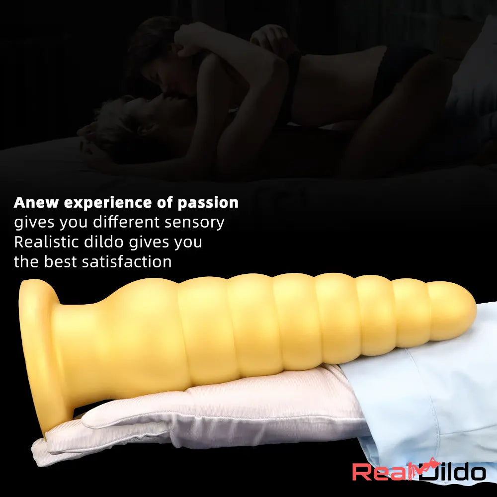 10.63in Soft Silicone Big Gold Butt Plug Dildo For Anal Expansion Toy Real Dildo