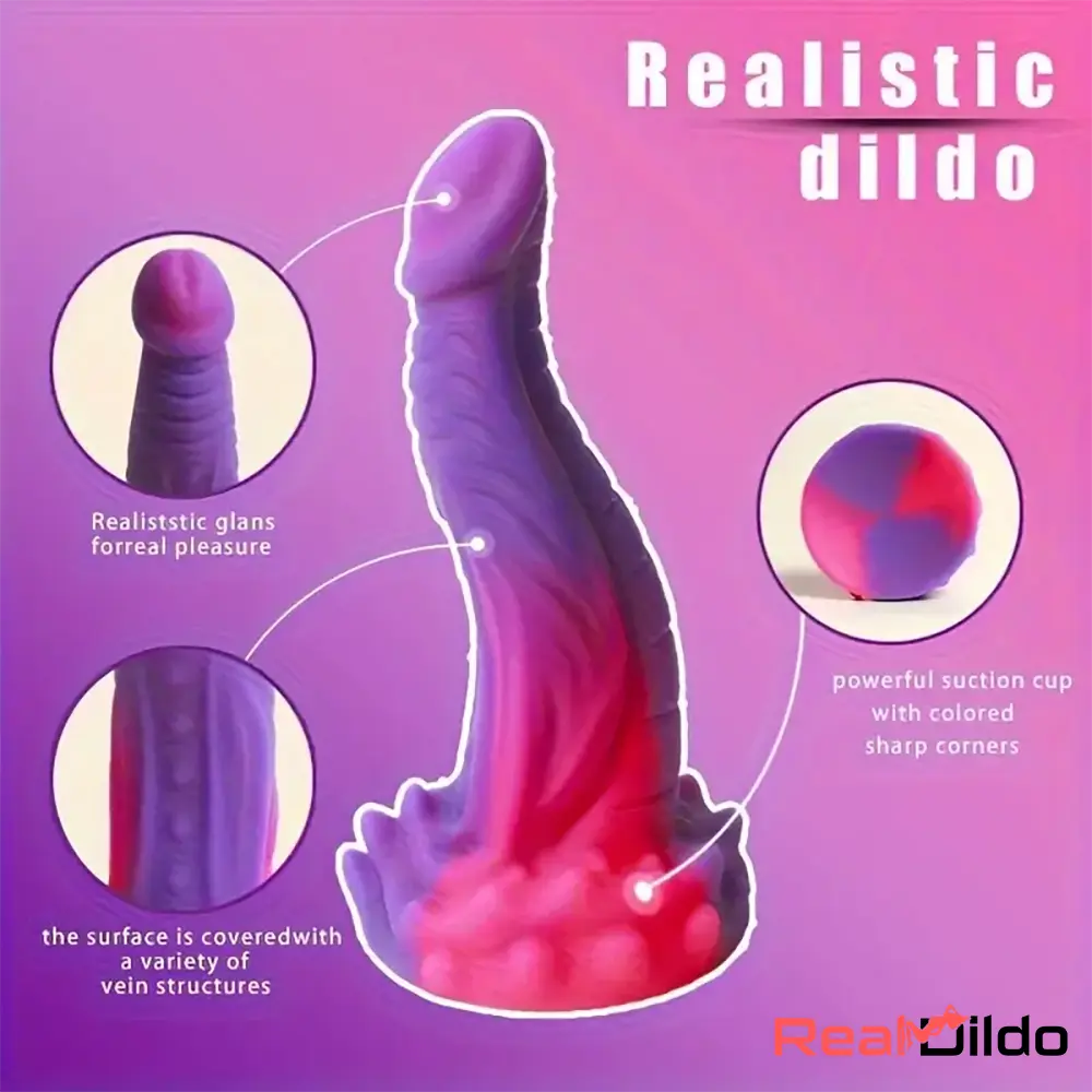 8.07in Fantasy Monster Silicone Soft Big Dildo For Women G-Spot Vagina - Real Dildo