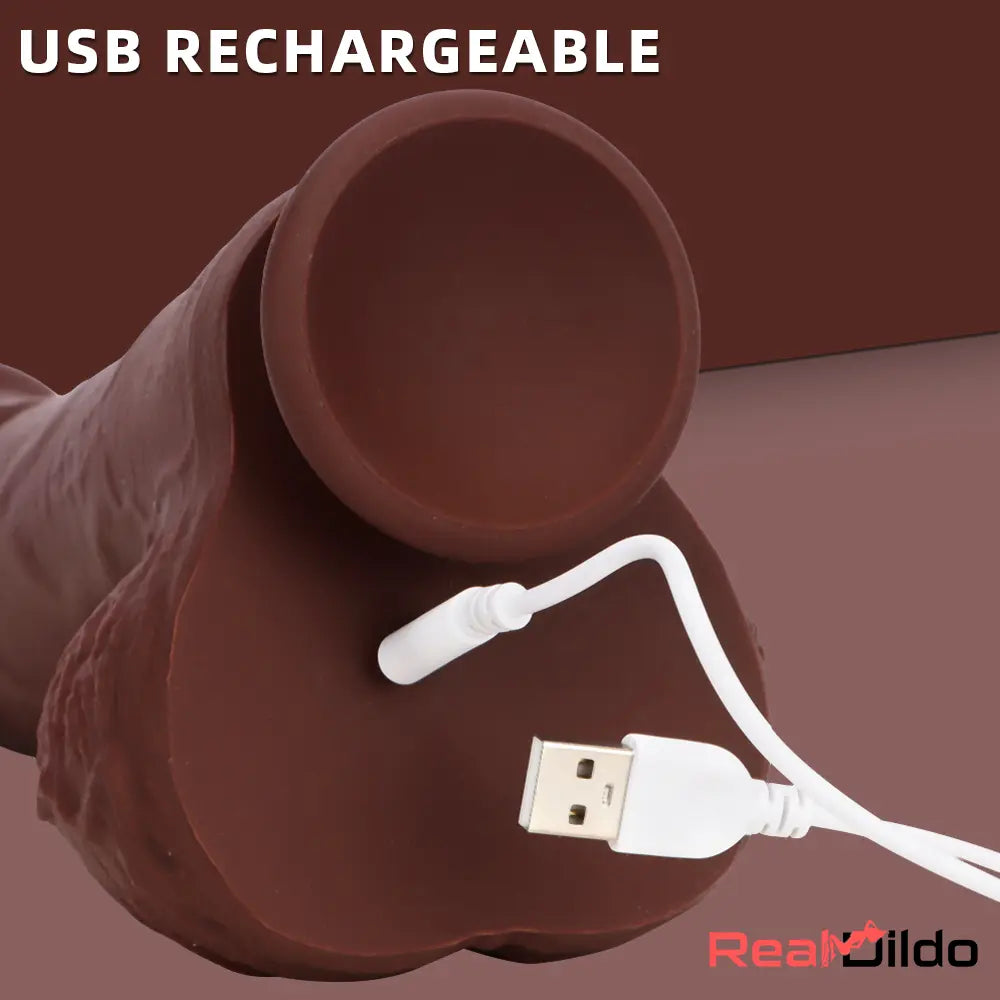 9.84in Realistic Remote Control Auto Heating Thrusting Vibrating Cock Dildo Real Dildo