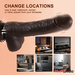 8.7in Soft Big Silicone Thrusting Rotating Heating Remote Penis Auto Dildo Real Dildo
