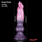 10.63in Fantasy Big Dog Penis Animal 3in1 Head Silicone Cock Dildo Real Dildo