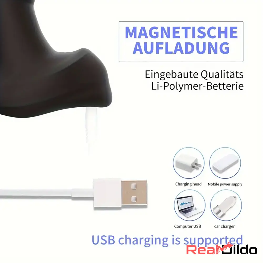 5.5in Unisex Silicone Soft Vibrating Remote Dildo For Women Men Adults - Real Dildo