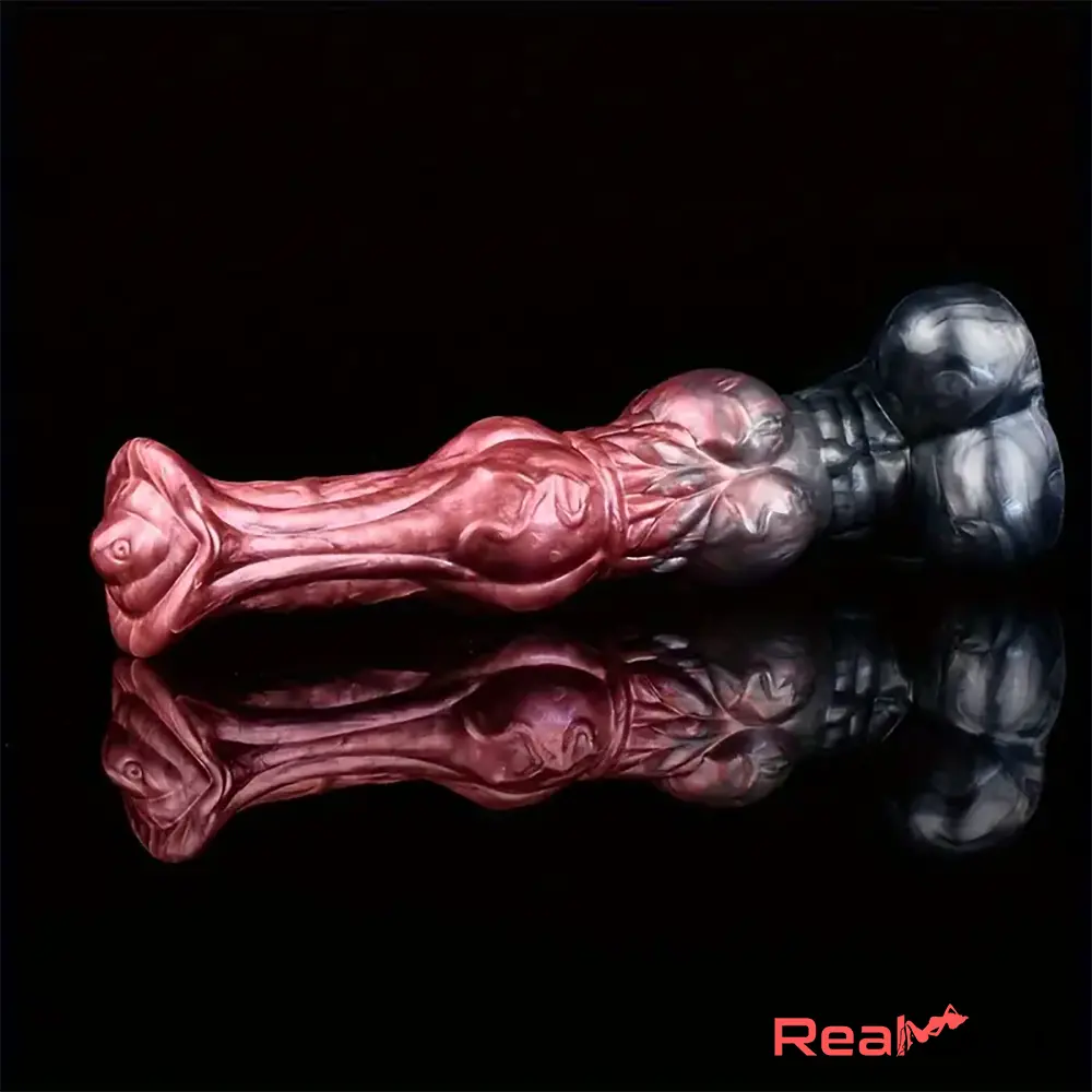 10.23in Large Animal Horse Cock Fantasy Silicone Soft Knotted Dildo Real Dildo