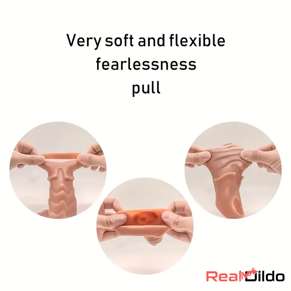 8.66in Wolf Head Silicone Cock Sleeve Big Dildo BDSM Sex Toy For Pleasure Real Dildo