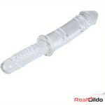 11.4in Realistic Clear Glass Crystal Dildo For Hands-Free G Spot Love Real Dildo