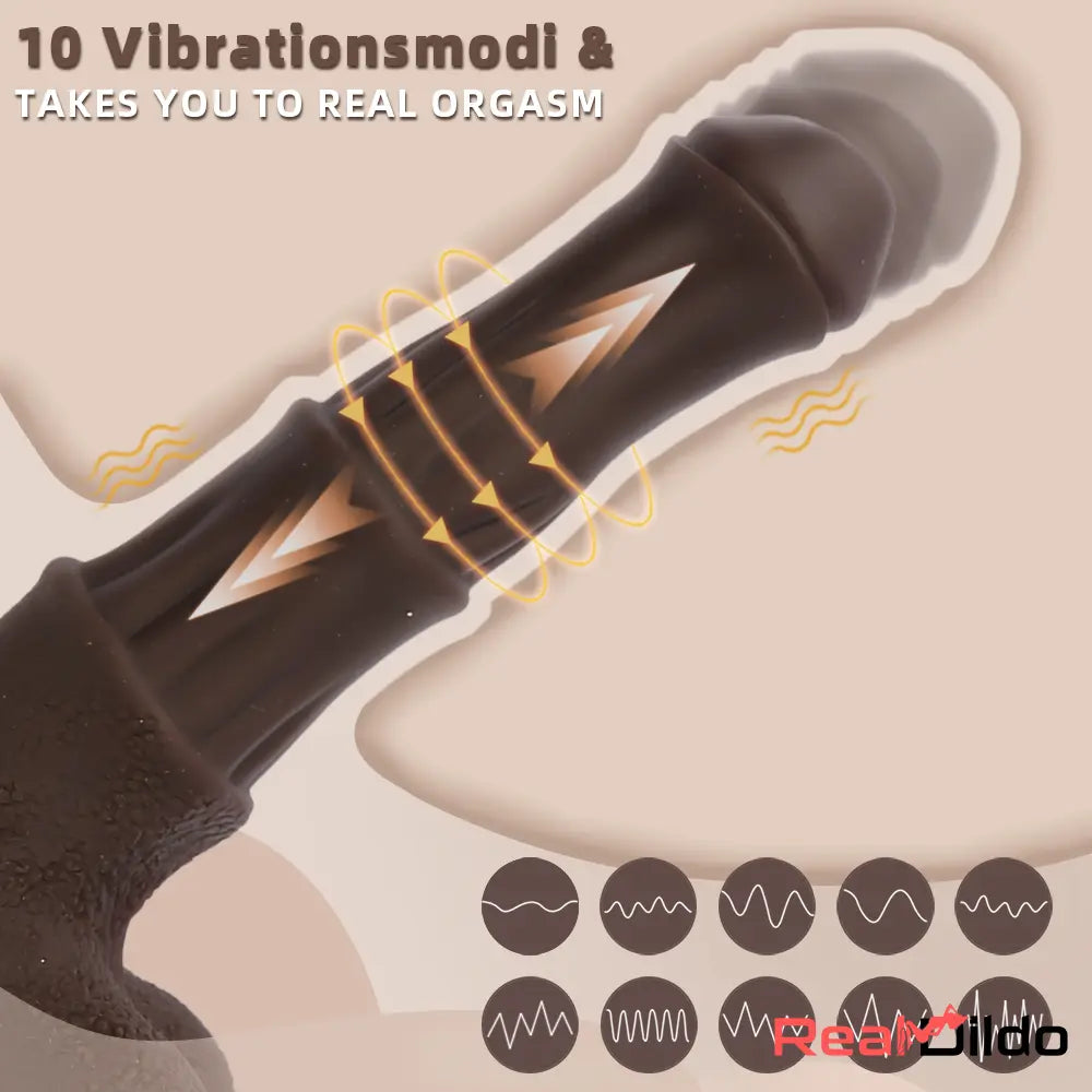9.05in 4in1 Heating Thrusting Vibrating Rotation Remote Horse Discreet Dildo Real Dildo