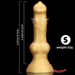 3.81in 7.48in Gold Silicone Soft Small Dog Dildo For Anal Vaginal Sex Love Real Dildo
