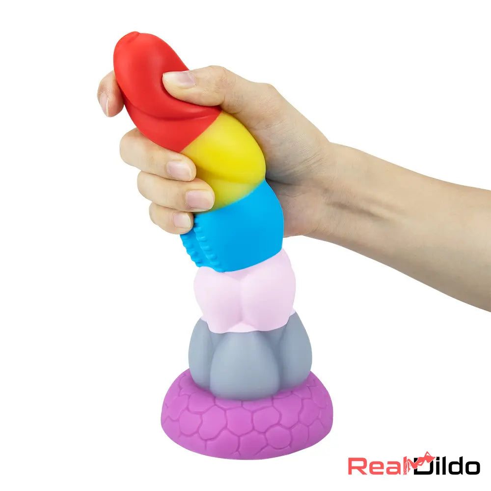 8.66in Silicone Rainbow Soft Big Dildo For Gay LGBT Adults Sex Toy Real Dildo