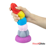 8.66in Silicone Rainbow Soft Big Dildo For Gay LGBT Adults Sex Toy Real Dildo