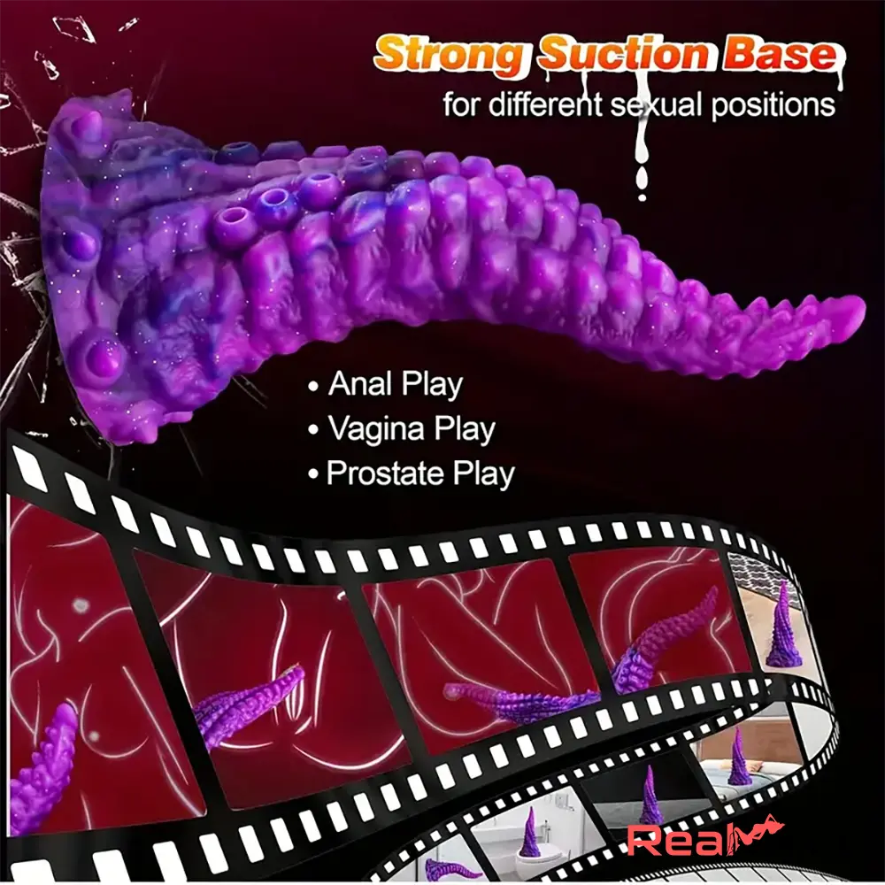 10in Big Octopus Tentacle Silicone Soft Dildo For Anal Massager Real Dildo