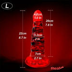 8.7in Fantasy Big Silicone Soft Fat Dildo For G-Spot Anal Hands-Free Play Real Dildo