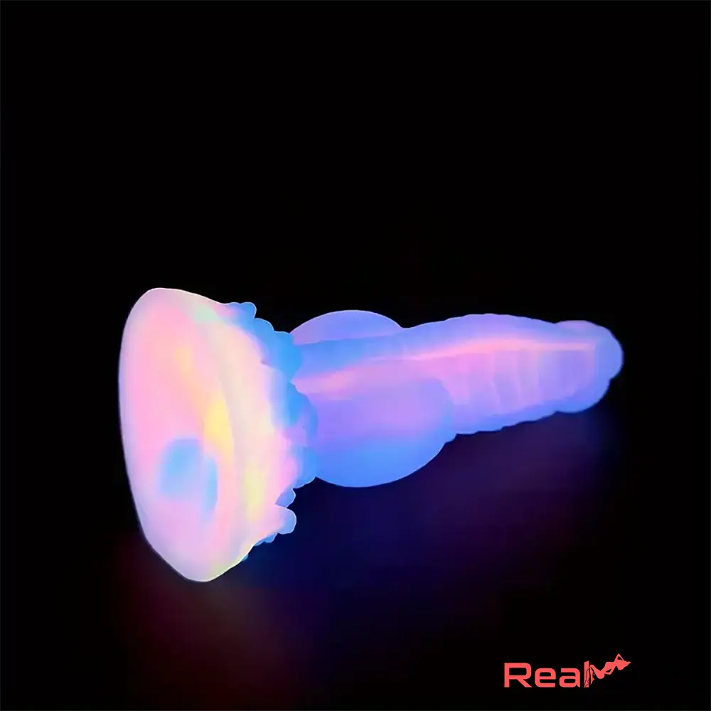 8.14in Colorful Silicone Flexible Fantasy Big Luminous Monster Anal Dildo - Real Dildo