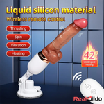 5.51in Lifelike Silicone Heating Thrusting Rotating Vibrating Dildo Machine - Real Dildo