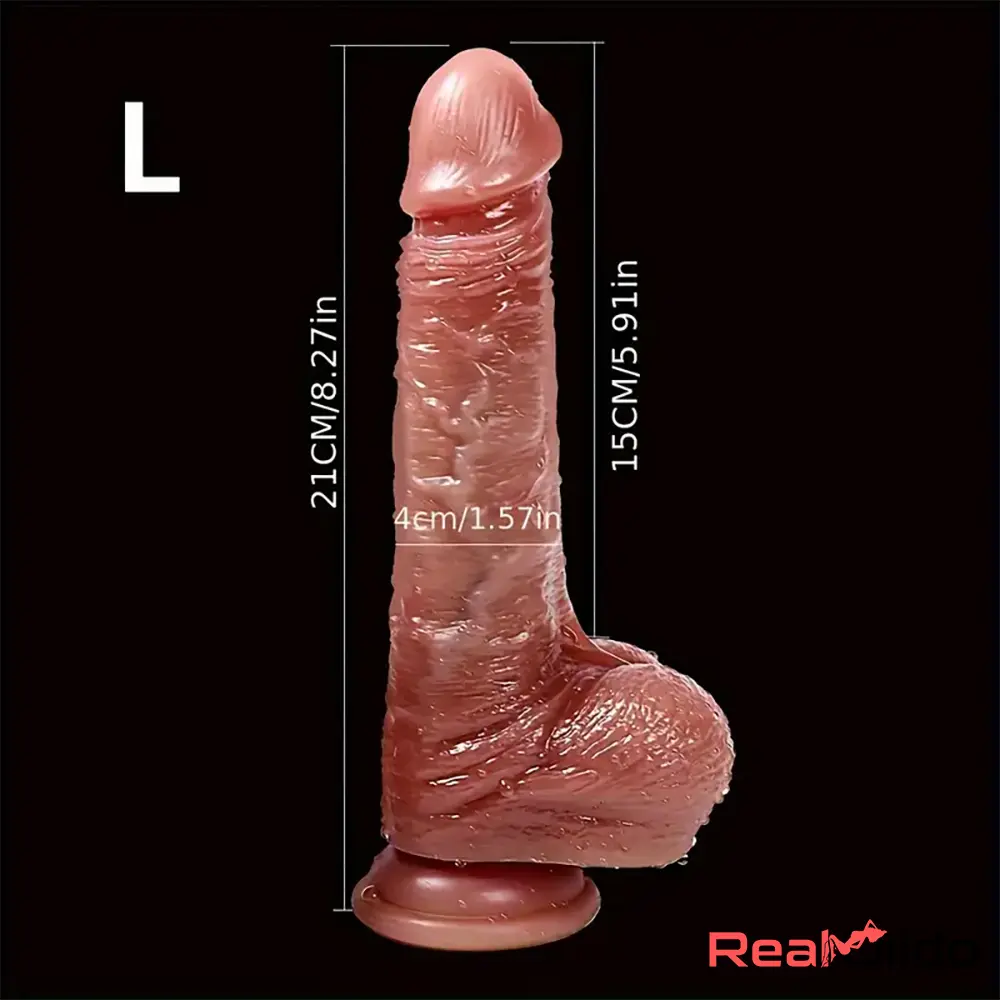 7.08in 8.27 Silicone Soft Real Dildo For Vagina Dilator With Sliding Skin - Real Dildo