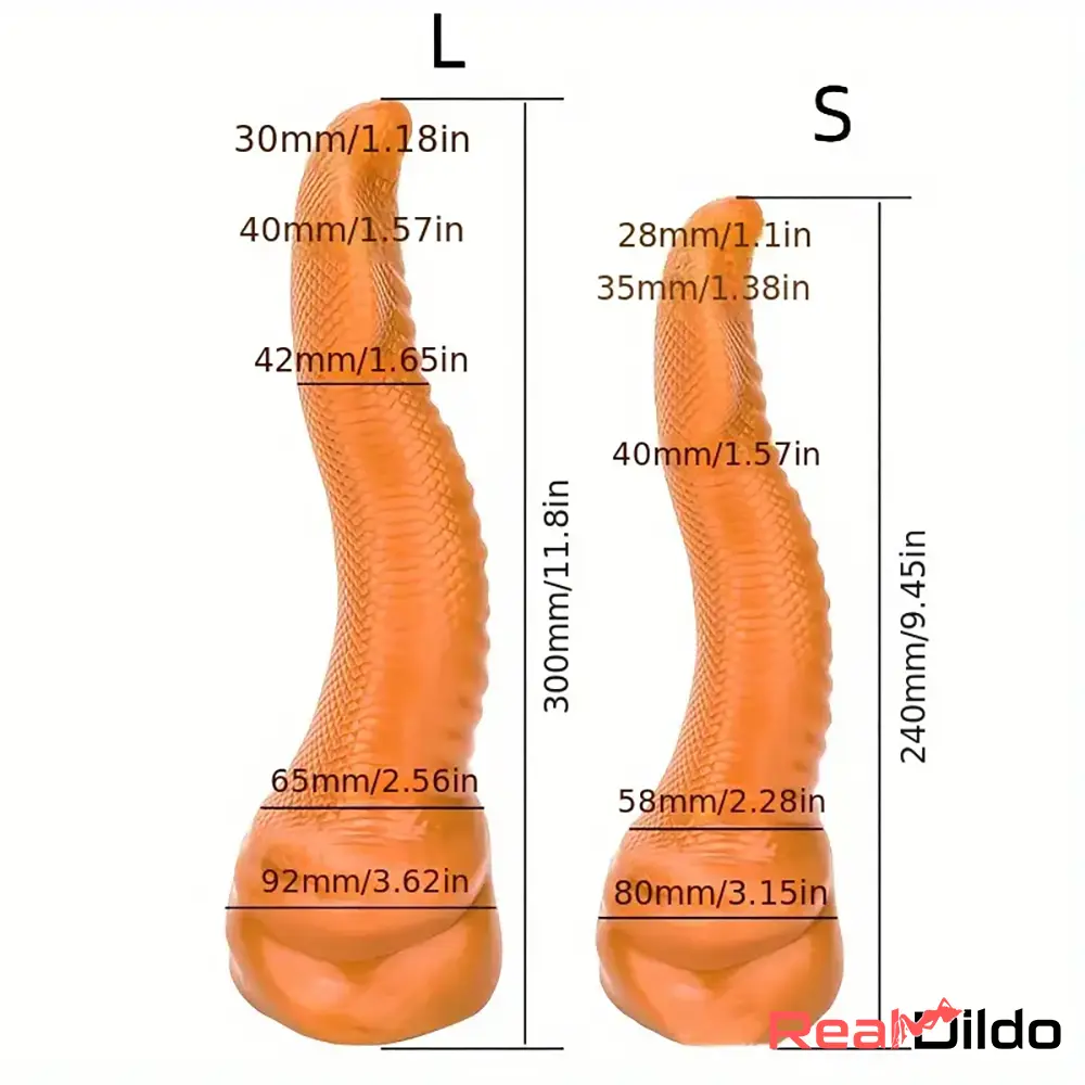 9.45in 11.8in Fantasy Animal Snake Penis Silicone Soft Dildo For Adults Real Dildo