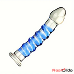 6.9in Clear Spiked Spiral Glass Dildo For G-Spot Vaginal Stimulation - Real Dildo