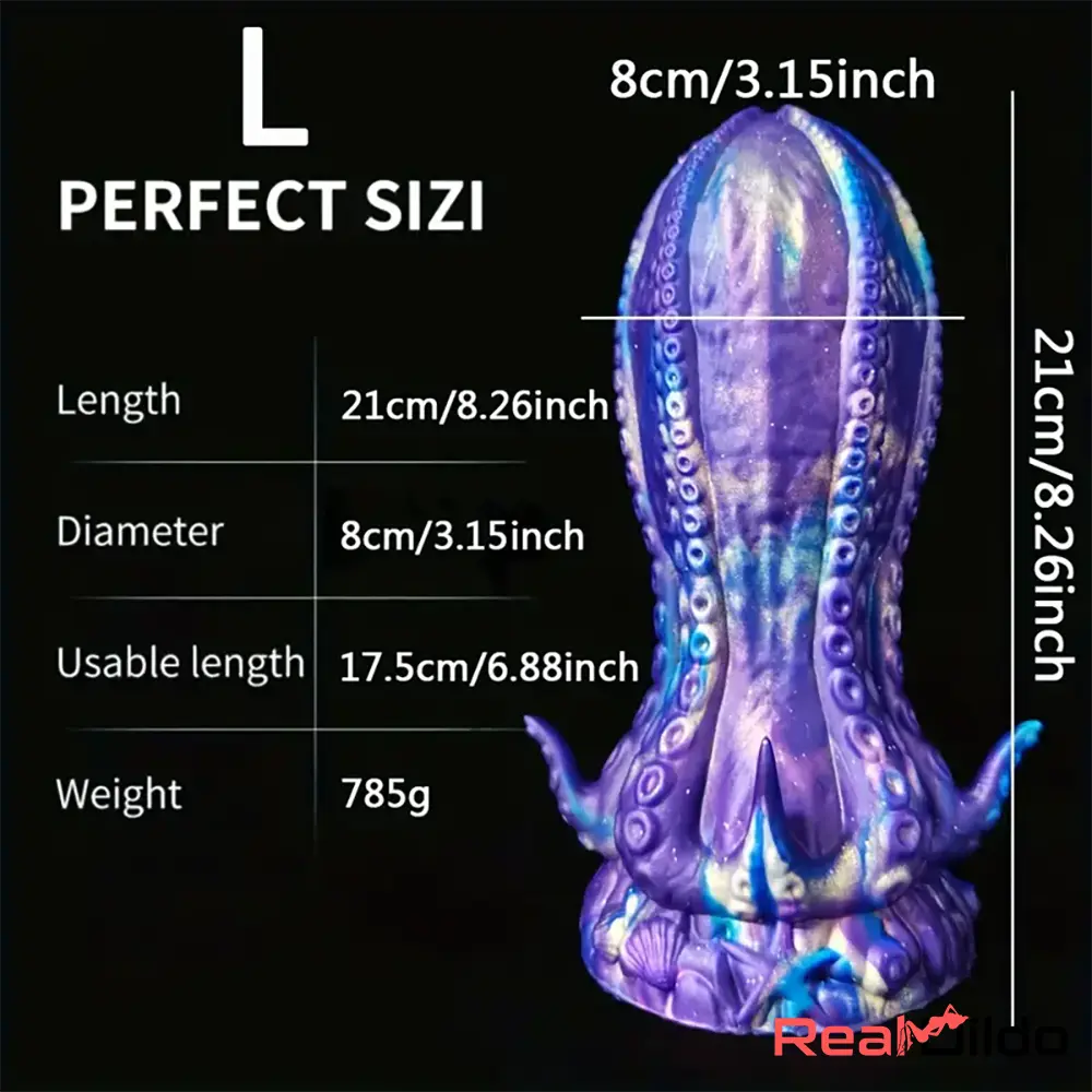 5.5in 6.3in 8.26in 9.64in Gourd Egg Starry Sky Silicone Octopus Odd Dildo - Real Dildo