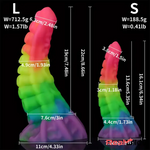 6.34in 8.66in Silicone Soft Rainbow Cock Tentacle Luminous Intimate Dildo Real Dildo
