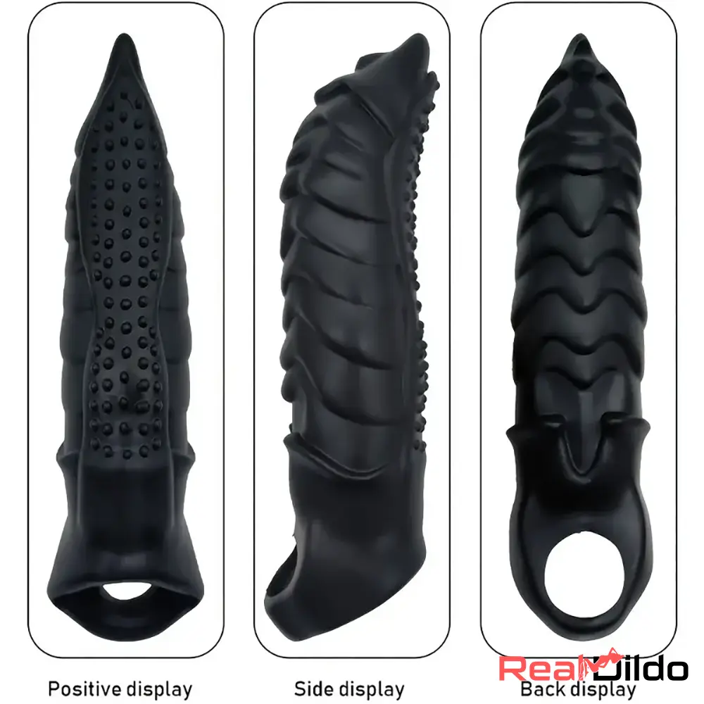 8.66in Wolf Head Silicone Cock Sleeve Big Dildo BDSM Sex Toy For Pleasure Real Dildo