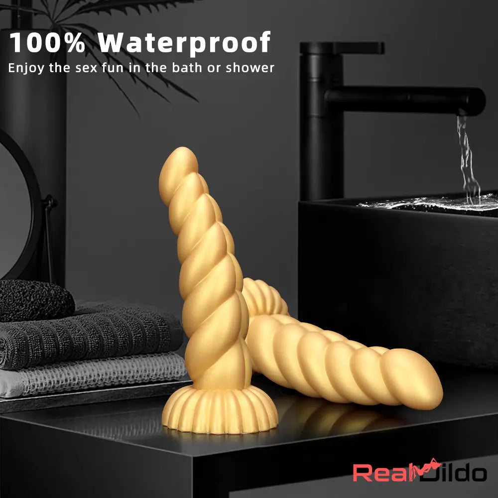 5.51in 7.87in 10.23in Gold Silicone Soft Fantasy Alien Dildo For Anal Orgasm Real Dildo