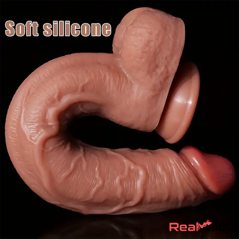 12.5in Realistic Lifelike Large Silicone Soft Dildo Female G-Spot Sex Toy Real Dildo