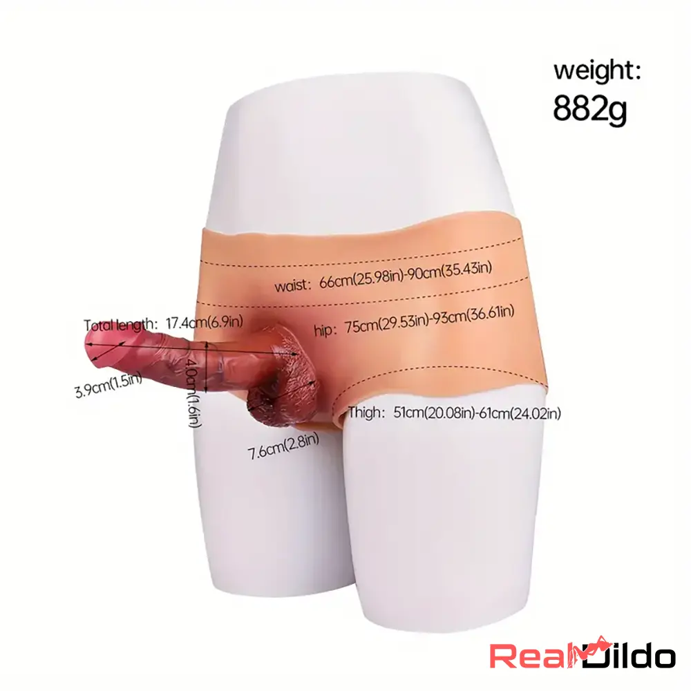 6.9in Wearable Silicone Soft Dildo Panty For Women Gay Vagina G-spot - Real Dildo