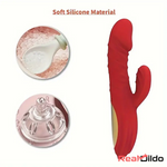 8.8in Heating Vibrating Soft Silicone Dildo Vibrator For Adult Female Real Dildo