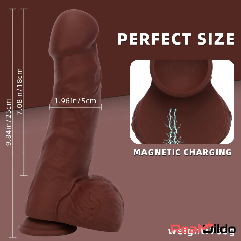 9.84in Realistic Remote Control Auto Heating Thrusting Vibrating Cock Dildo Real Dildo