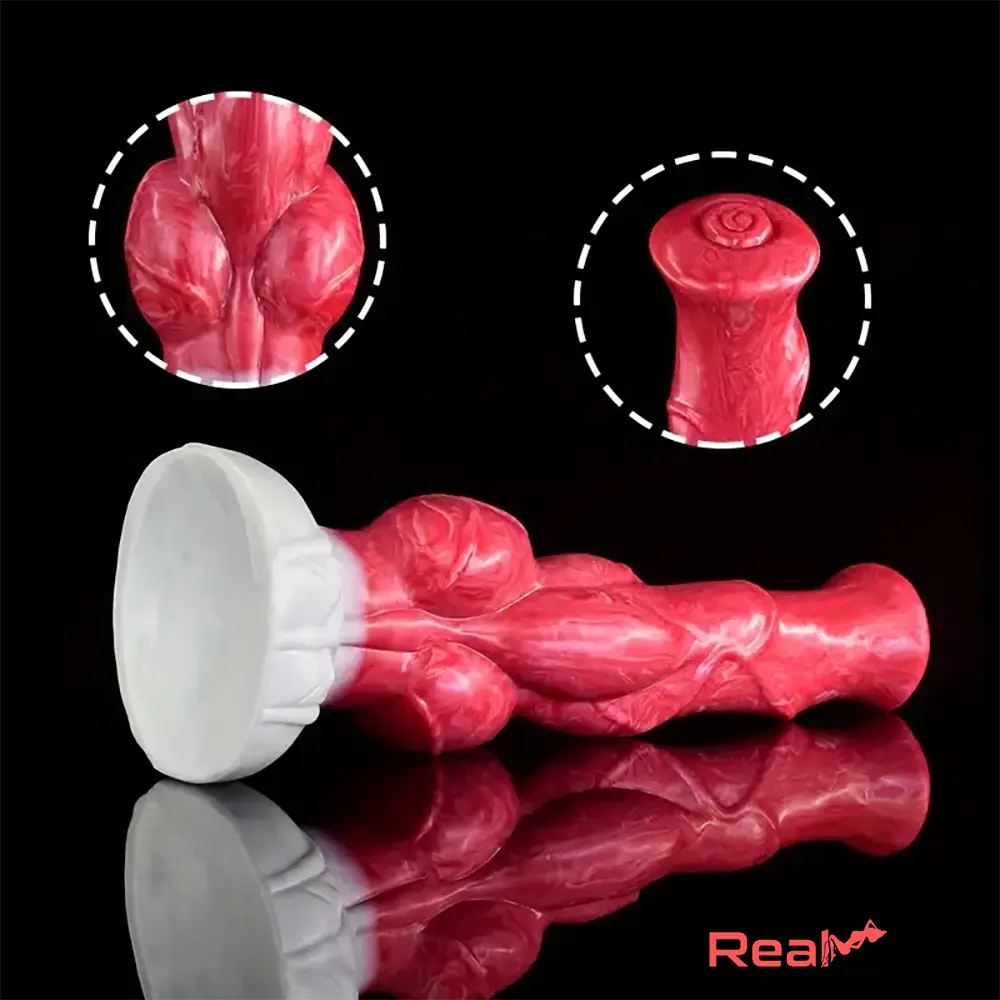 9.57in Animal Big Dog Silicone Soft Dildo With Strong Suction Pleasure Toy Real Dildo