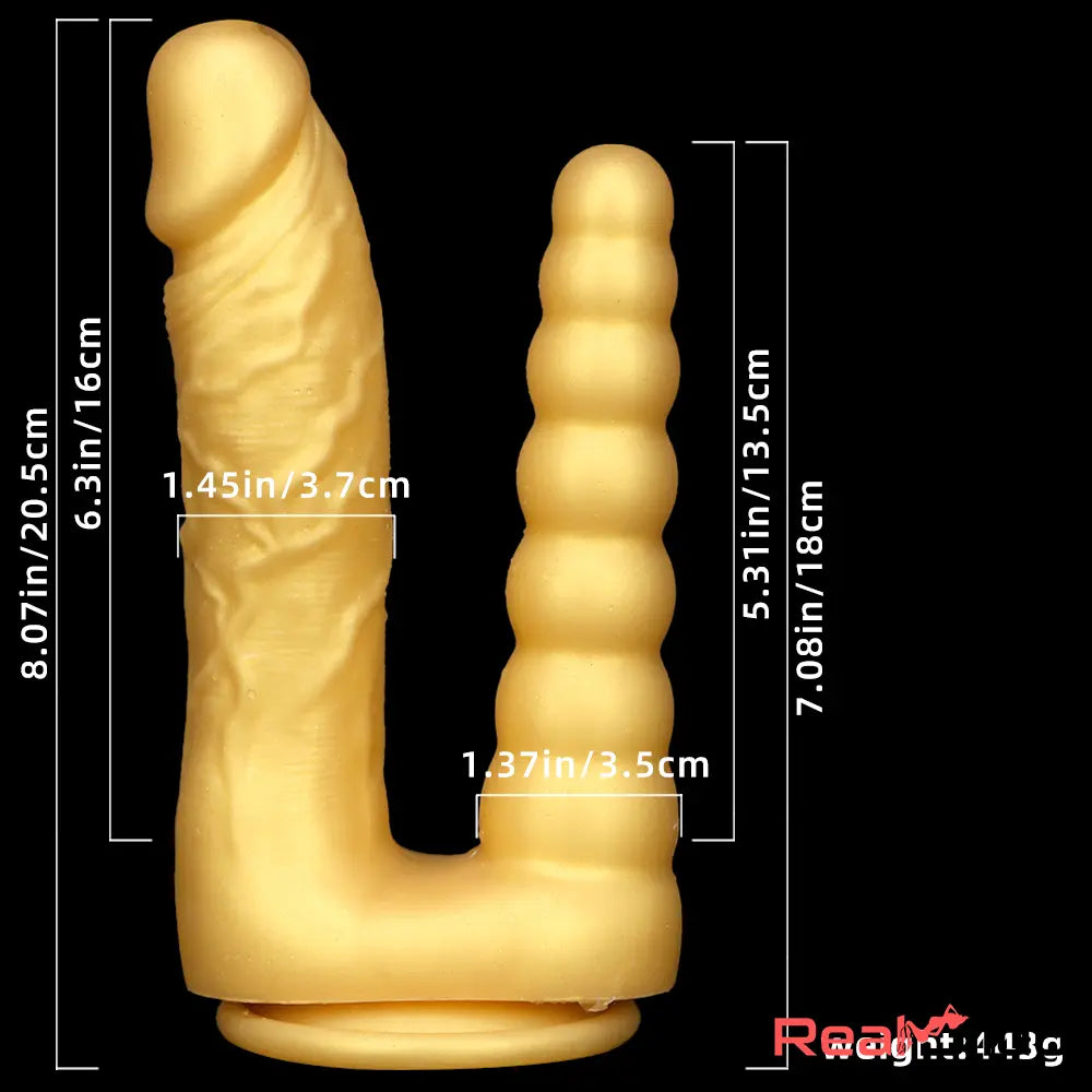 8.07in Silicone Big Soft Dildo Double Heads Dildo Butt Plug Orgasm Love Toy Real Dildo