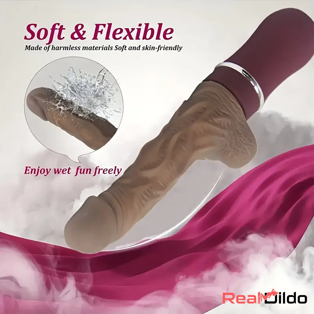 10.6in Large Vibrating Thrusting Big Silicone Soft Heated Dildo Machine Real Dildo